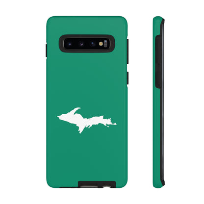 Michigan Upper Peninsula Tough Phone Case (Emerald Green w/ UP Outline) | Samsung & Pixel Android