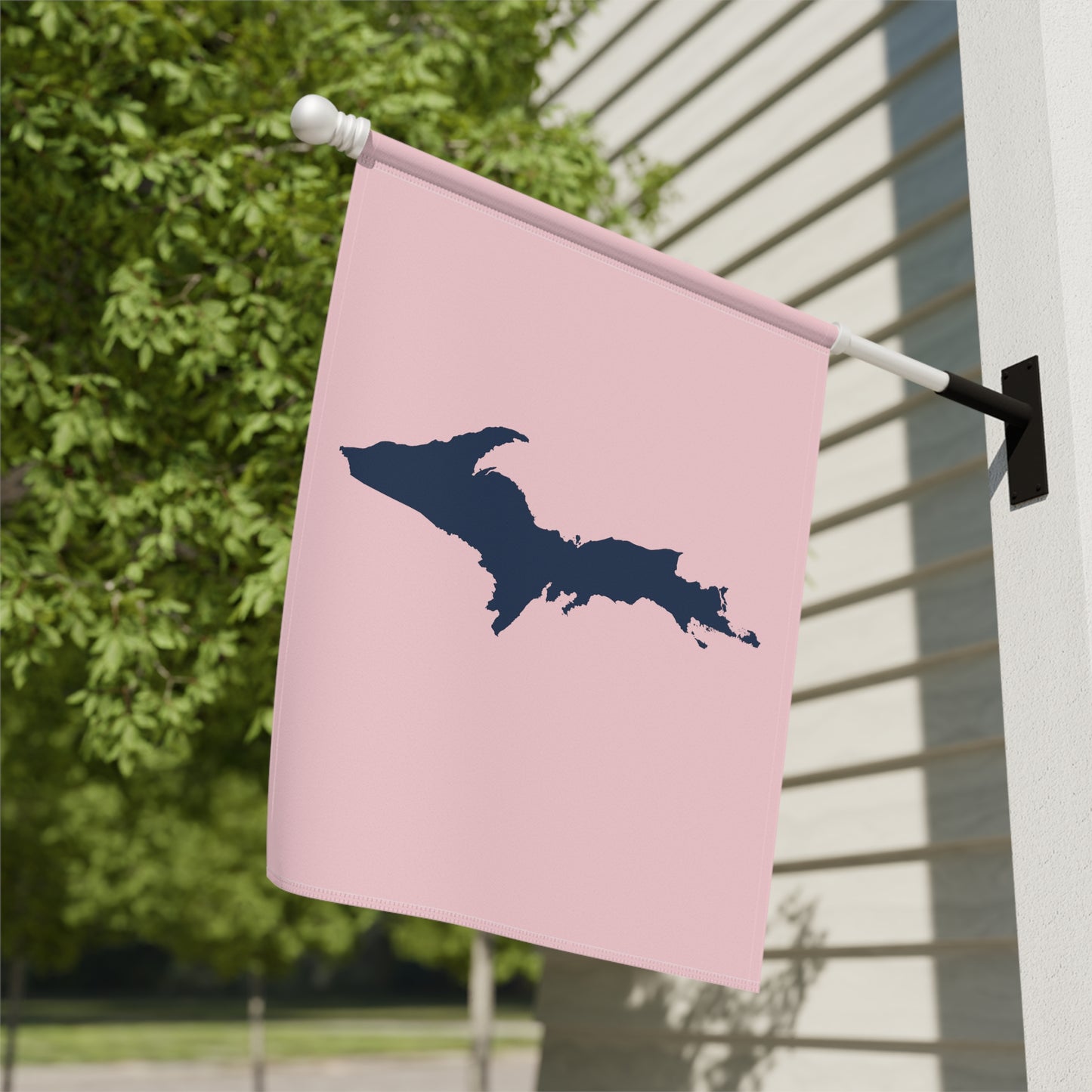 Michigan Upper Peninsula Home & Garden Flag (w/ UP Outline) | Pale Pink