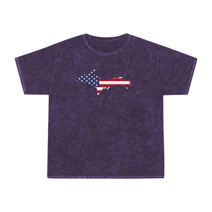 Michigan Upper Peninsula T-Shirt (w/ UP USA Flag Outline) | Unisex Mineral Wash