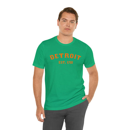 Detroit EST. 1701' T-Shirt (Orange Ballpark Font) | Unisex Standard