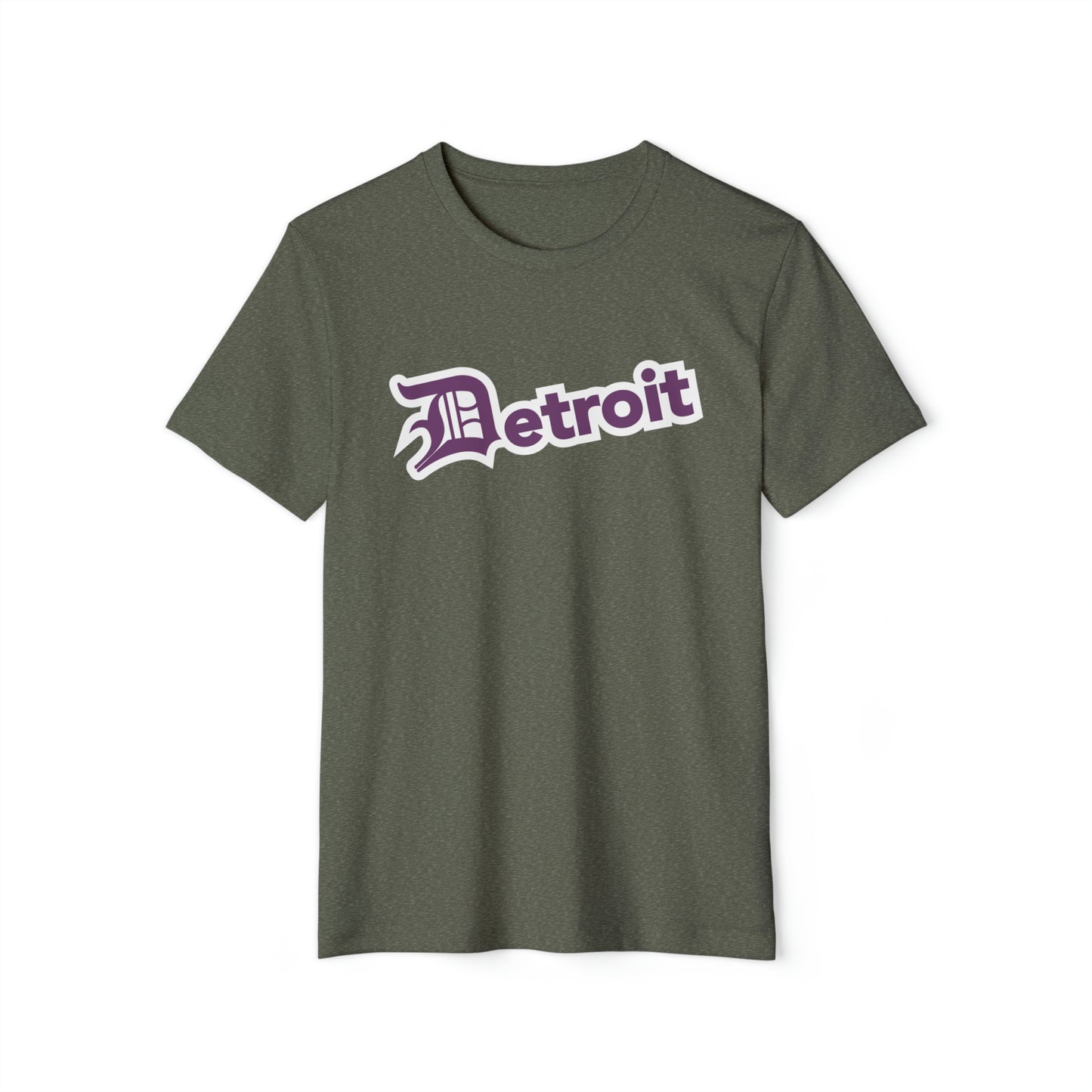 Detroit' T-Shirt (Plum Old English 'D') | Unisex Recycled Organic