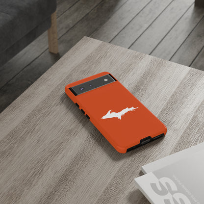 Michigan Upper Peninsula Tough Phone Case (Maple Leaf Orange w/ UP Outline) | Samsung & Pixel Android