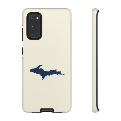 Michigan Upper Peninsula Tough Phone Case (Ivory w/ Navy UP Outline) | Samsung & Pixel Android