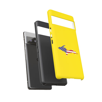 Michigan Upper Peninsula Tough Phone Case (Gadsen Yellow w/ UP USA Flag Outline) | Samsung & Pixel Android