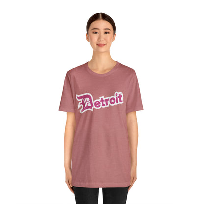 'Detroit' T-Shirt (Apple Blossom Pink w/ Old English 'D') | Unisex Standard