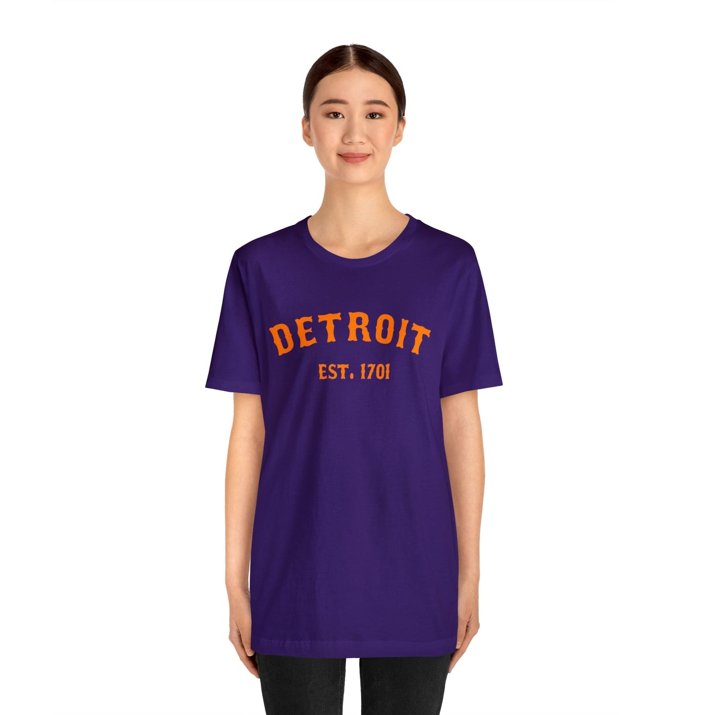 Detroit EST. 1701' T-Shirt (Orange Ballpark Font) | Unisex Standard