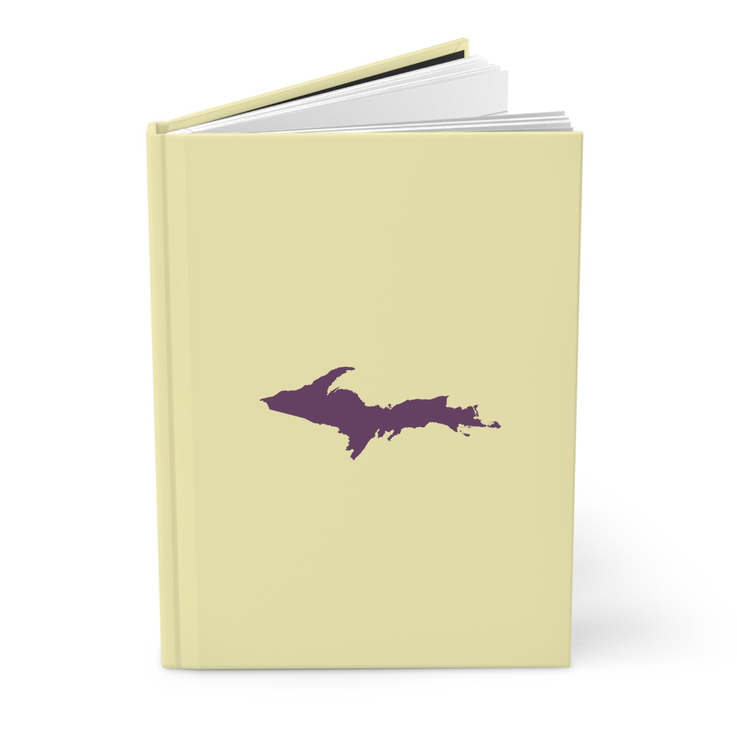 Michigan Upper Peninsula Hardcover Journal (Canary Yellow w/ Plum Outline) | Ruled - 150pgs