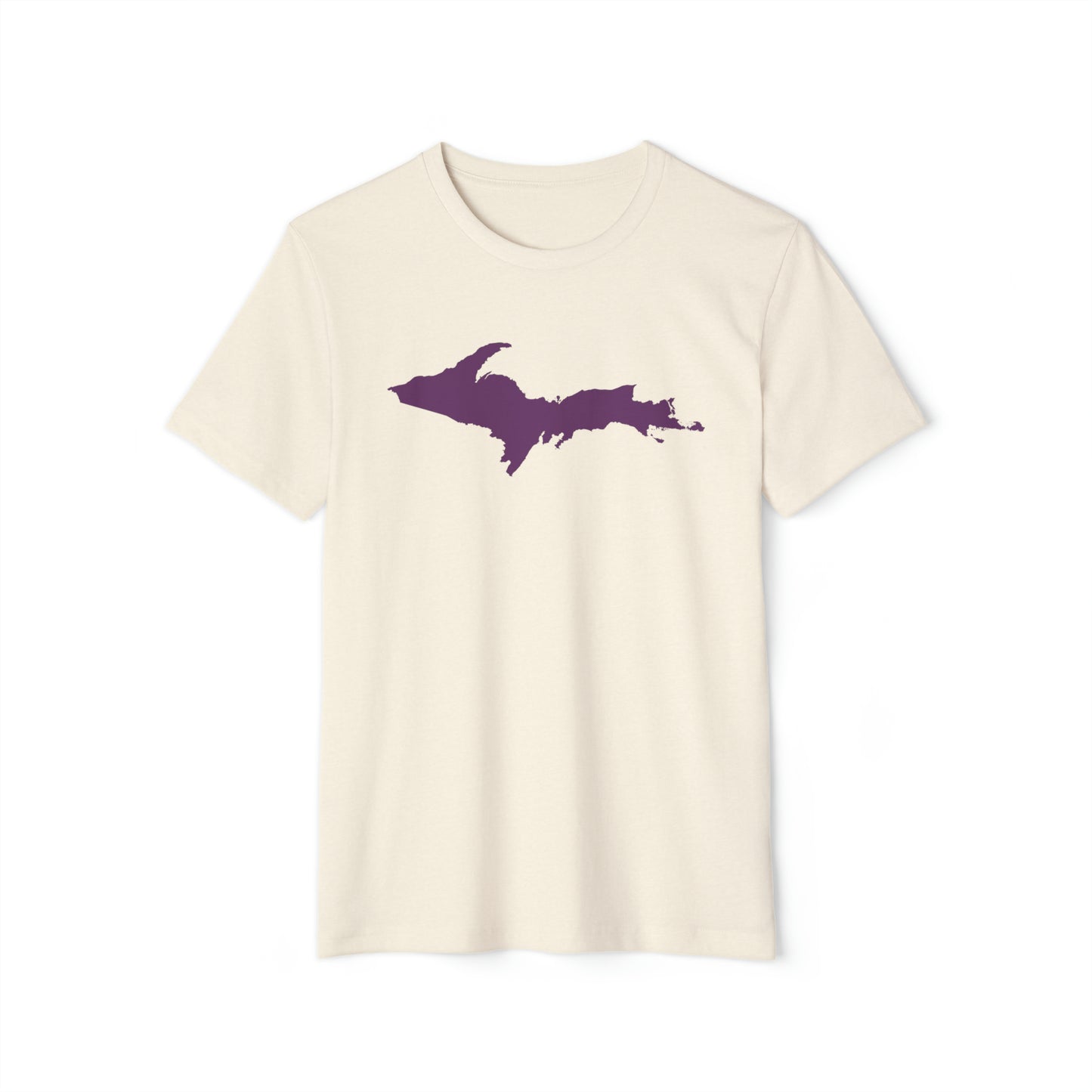 Michigan Upper Peninsula T-Shirt (w/ Plum UP Outline) | Unisex Recycled Organic