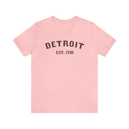 'Detroit EST. 1701' T-Shirt (Hickory Ballpark Font) | Unisex Standard