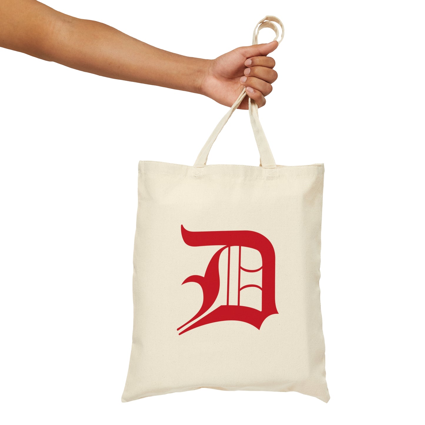 Detroit 'Old English D' Light Tote Bag (Aliform Red)