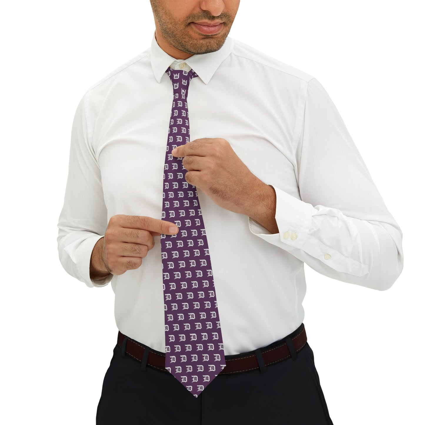 Detroit 'Old English D' Necktie | Plum