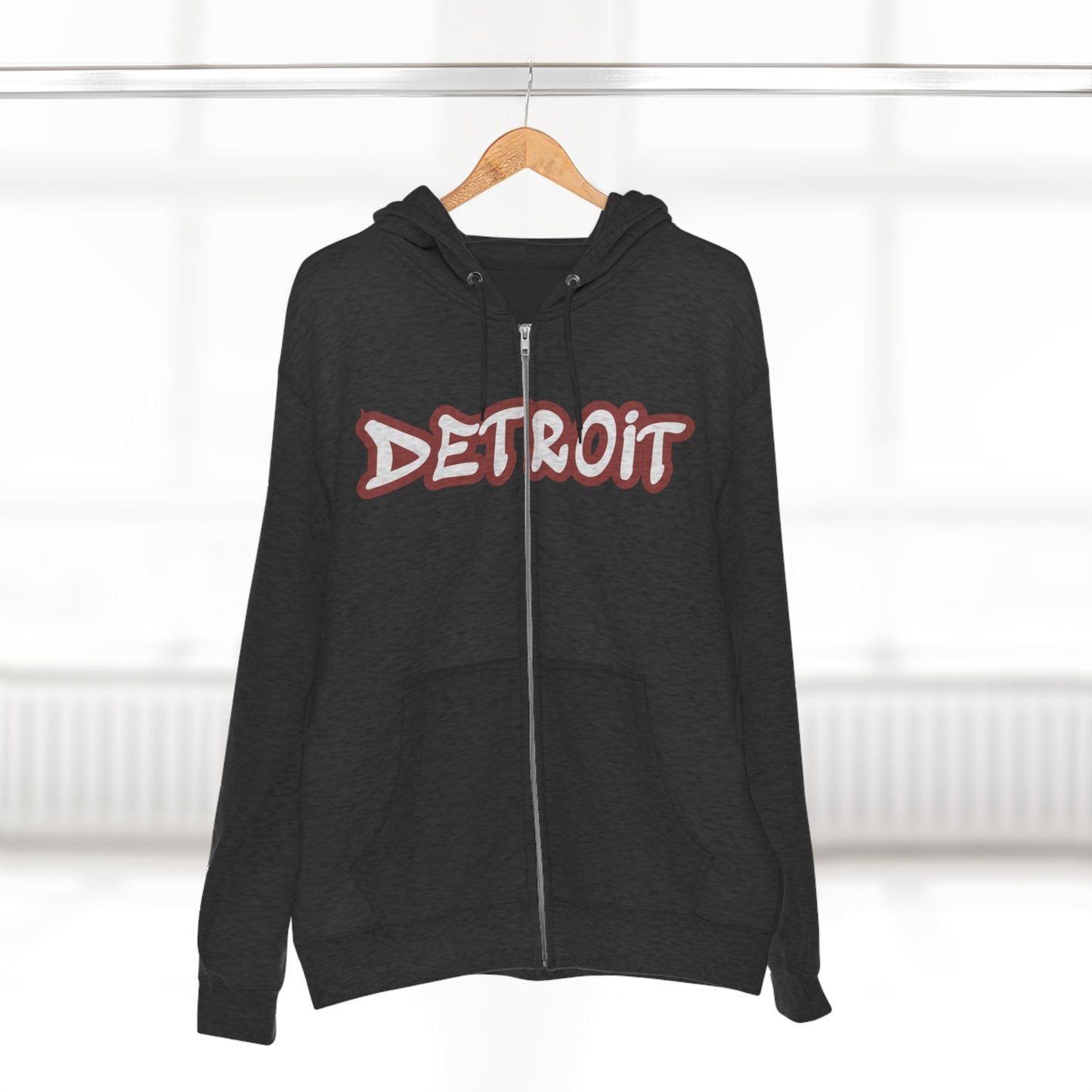 'Detroit' Hoodie (Ore Dock Red Tag Font) | Unisex Full Zip