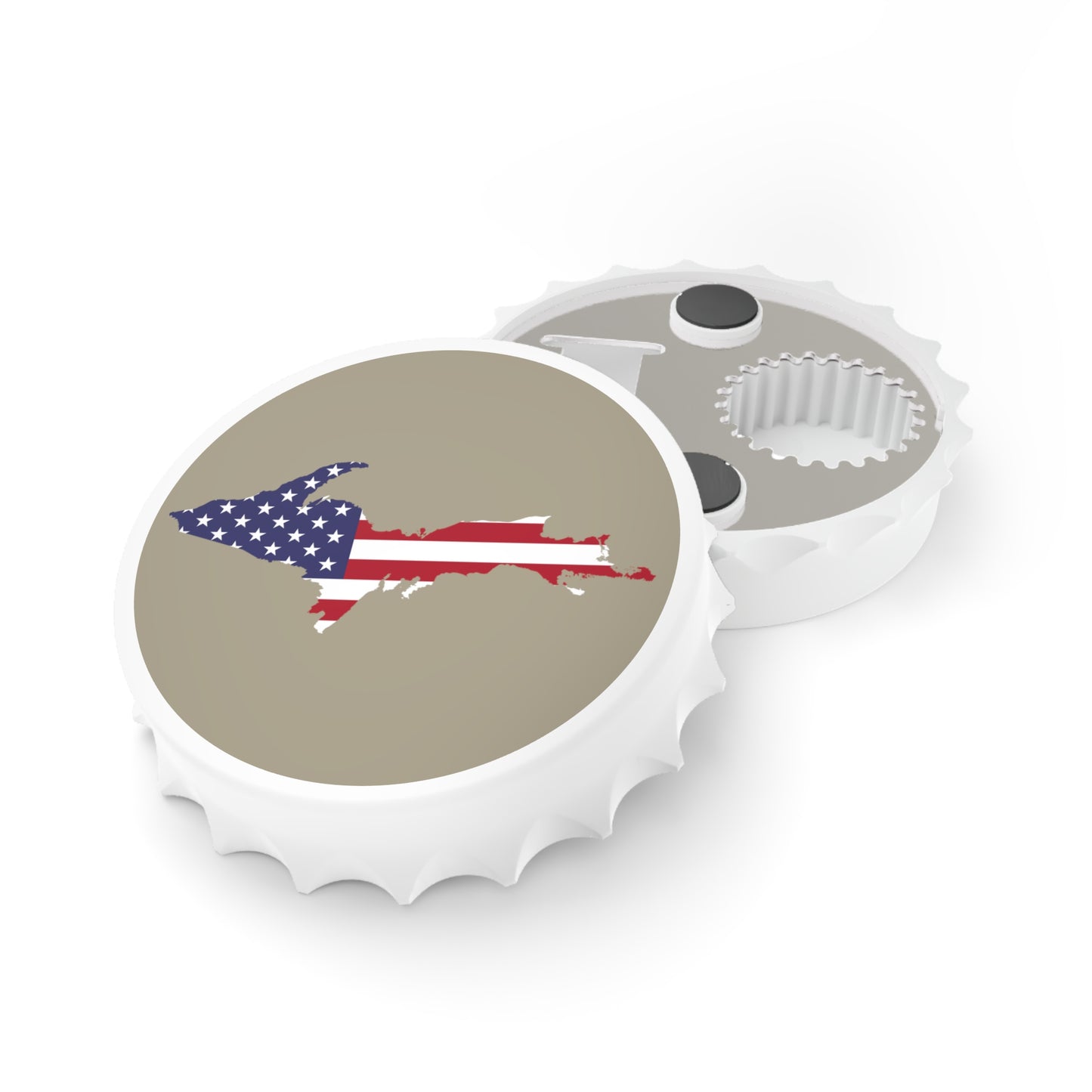 Michigan Upper Peninsula Bottle Opener (w/ UP USA Flag ) | Petoskey Stone Beige