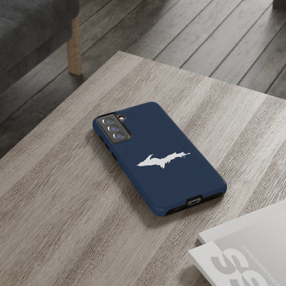 Michigan Upper Peninsula Tough Phone Case (Navy w/ White UP Outline) | Samsung & Pixel Android