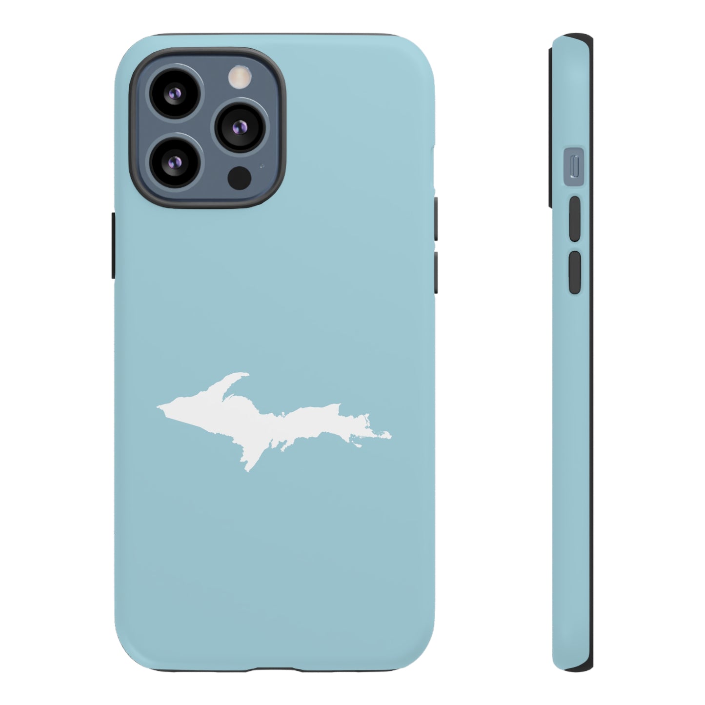 Michigan Upper Peninsula Tough Phone Case ('58 Caddie Blue w/ UP Outline) | Apple iPhone