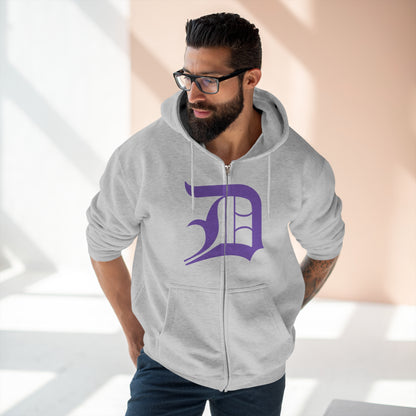 Detroit 'Old English D' Hoodie (Full-Body Lake Iris) | Unisex Full Zip