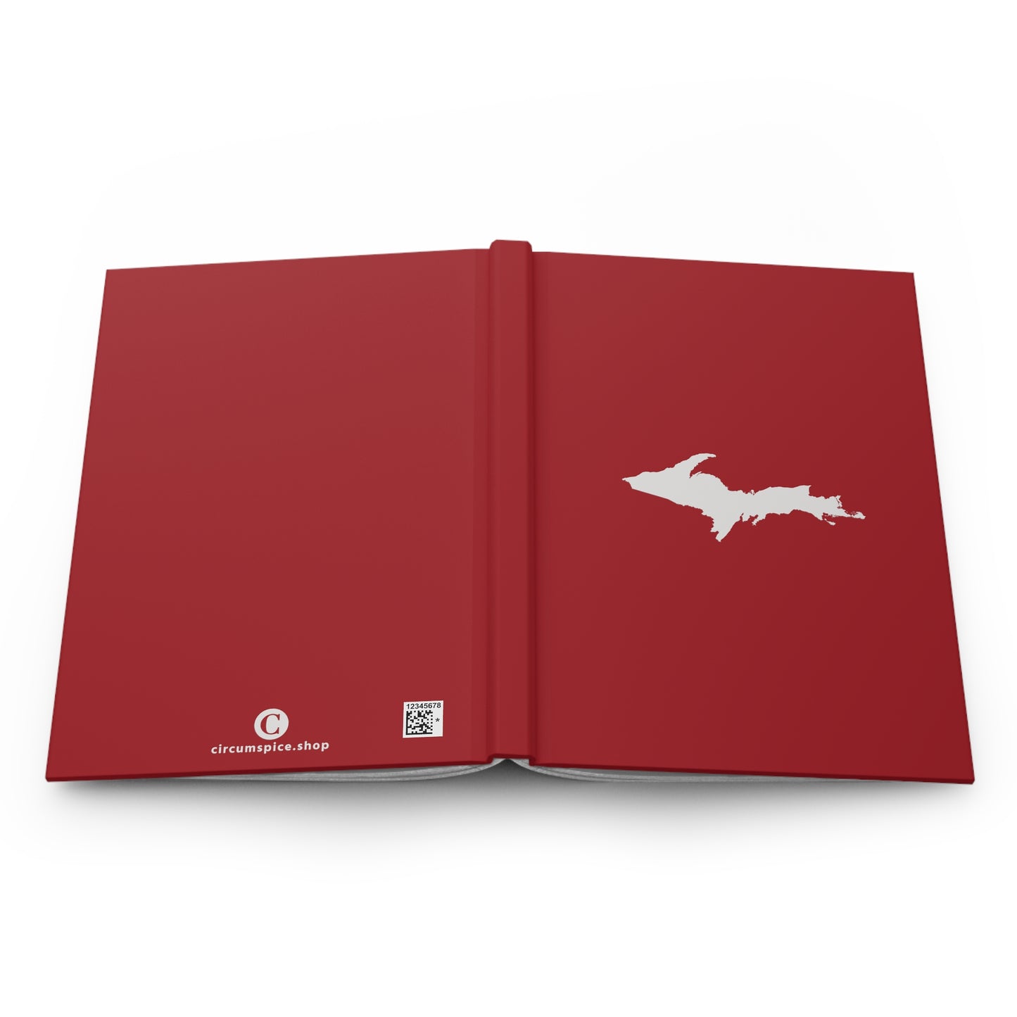 Michigan Upper Peninsula Hardcover Journal (Thimbleberry Red w/ UP Outline) | Ruled - 150pgs