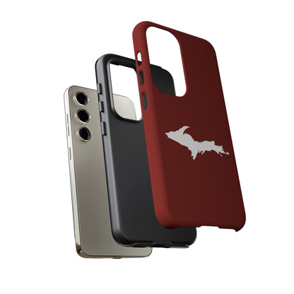 Michigan Upper Peninsula Tough Phone Case (Traverse Cherry Red w/ UP Outline) | Samsung & Pixel Android