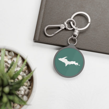 Michigan Upper Peninsula Keyring (w/ UP Outline) | Copper Green