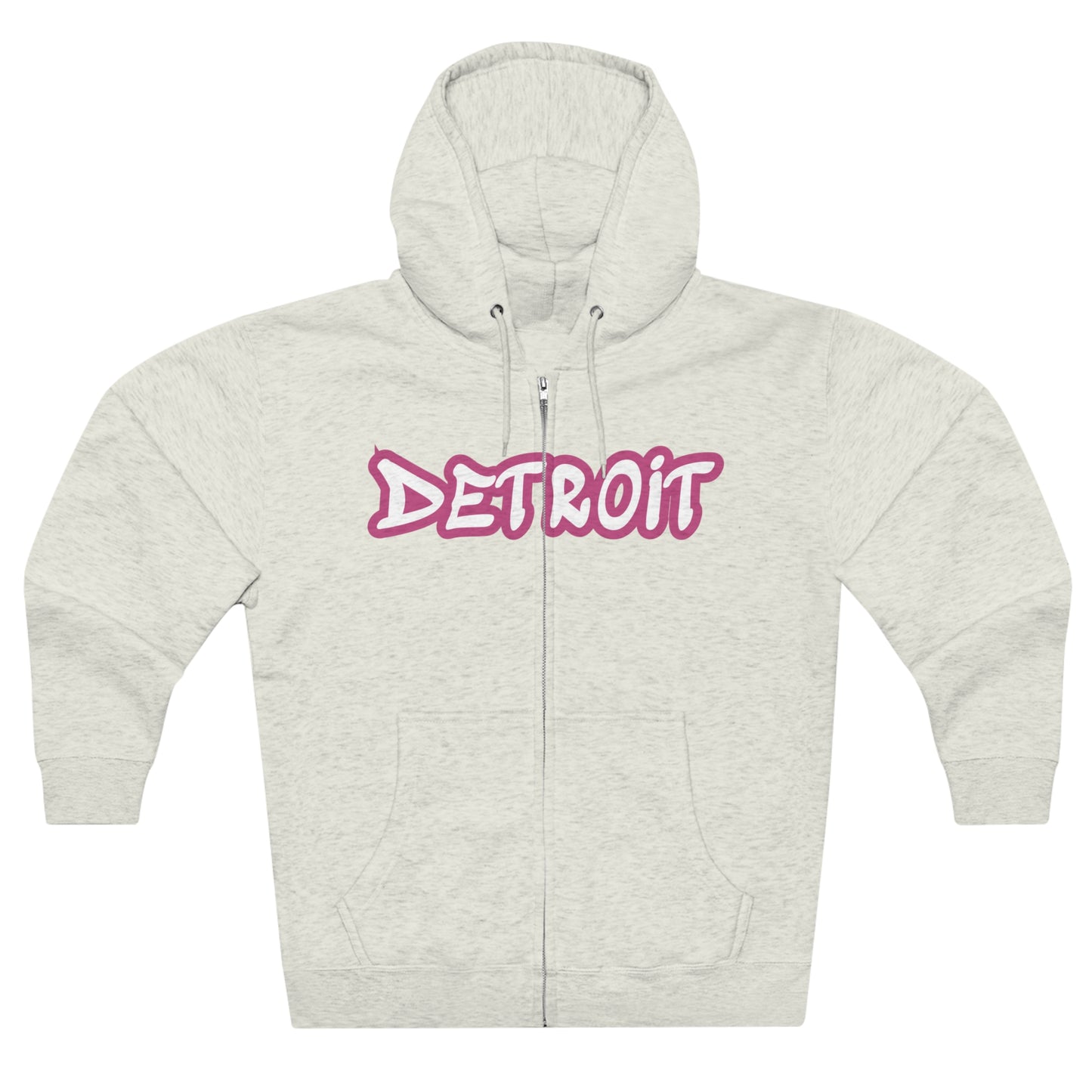 Detroit' Hoodie (Apple Blossom Pink Tag Font) | Unisex Full Zip