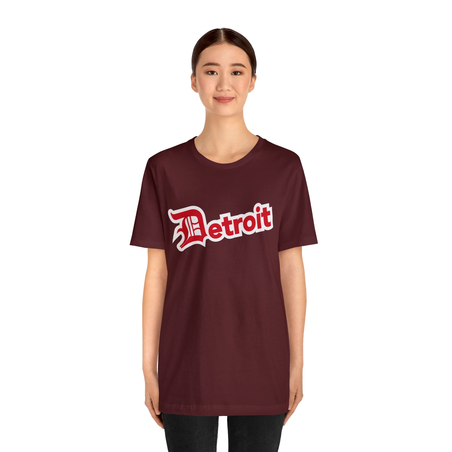 'Detroit' T-Shirt (Aliform Red w/ Old English 'D') | Unisex Standard