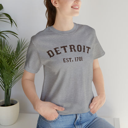 'Detroit EST. 1701' T-Shirt (Hickory Ballpark Font) | Unisex Standard