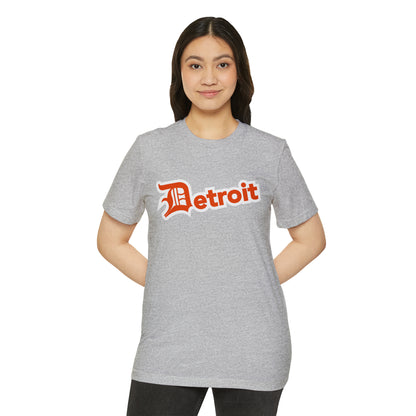 'Detroit' T-Shirt (Maple Leaf Orange Old English 'D') | Unisex Recycled Organic