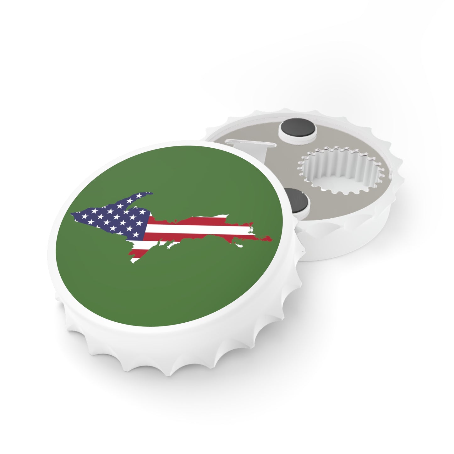 Michigan Upper Peninsula Bottle Opener (w/ UP USA Flag ) | Pine Green