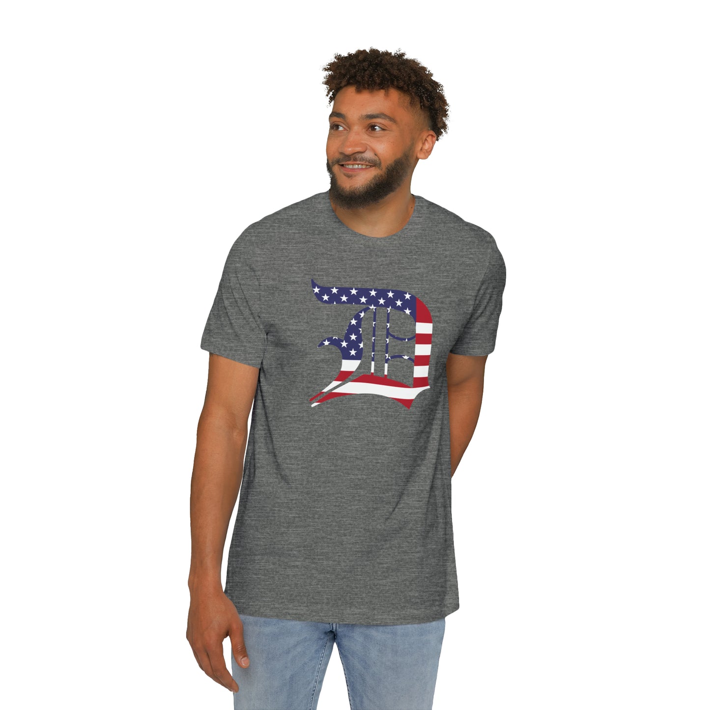 Detroit 'Old English D' T-Shirt (Patriotic Edition) | Made in USA