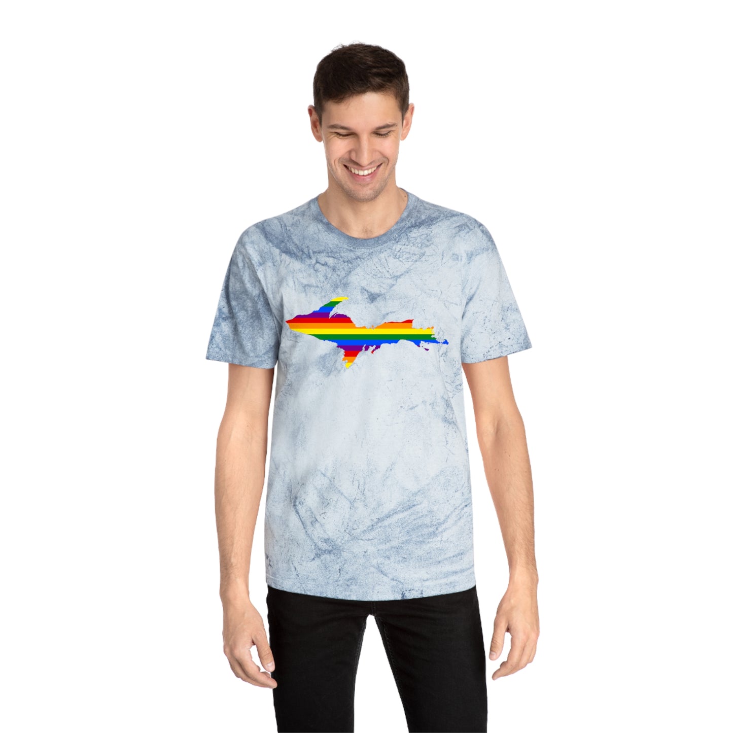 Michigan Upper Peninsula T-Shirt (w/ UP Pride Flag Outline) | Unisex Color Blast