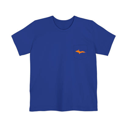 Michigan Upper Peninsula Pocket T-Shirt (w/ Orange UP Outline) | Unisex Standard