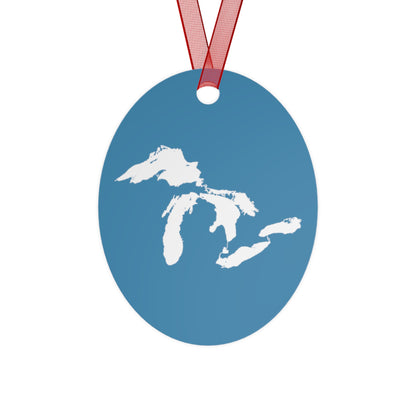 Great Lakes Christmas Ornament | Metal - Lake Michigan Blue