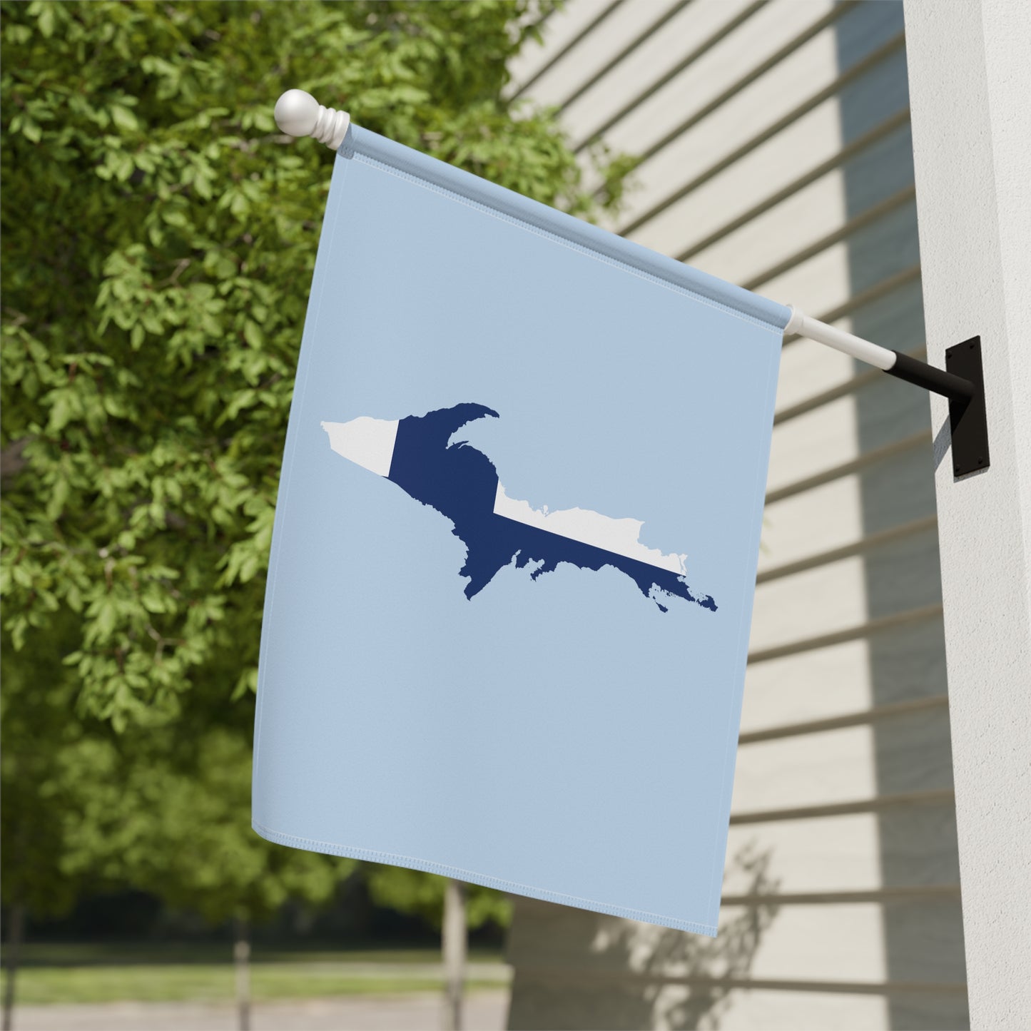 Michigan Upper Peninsula Home & Garden Flag (w/ UP Finland Flag) | Light Blue