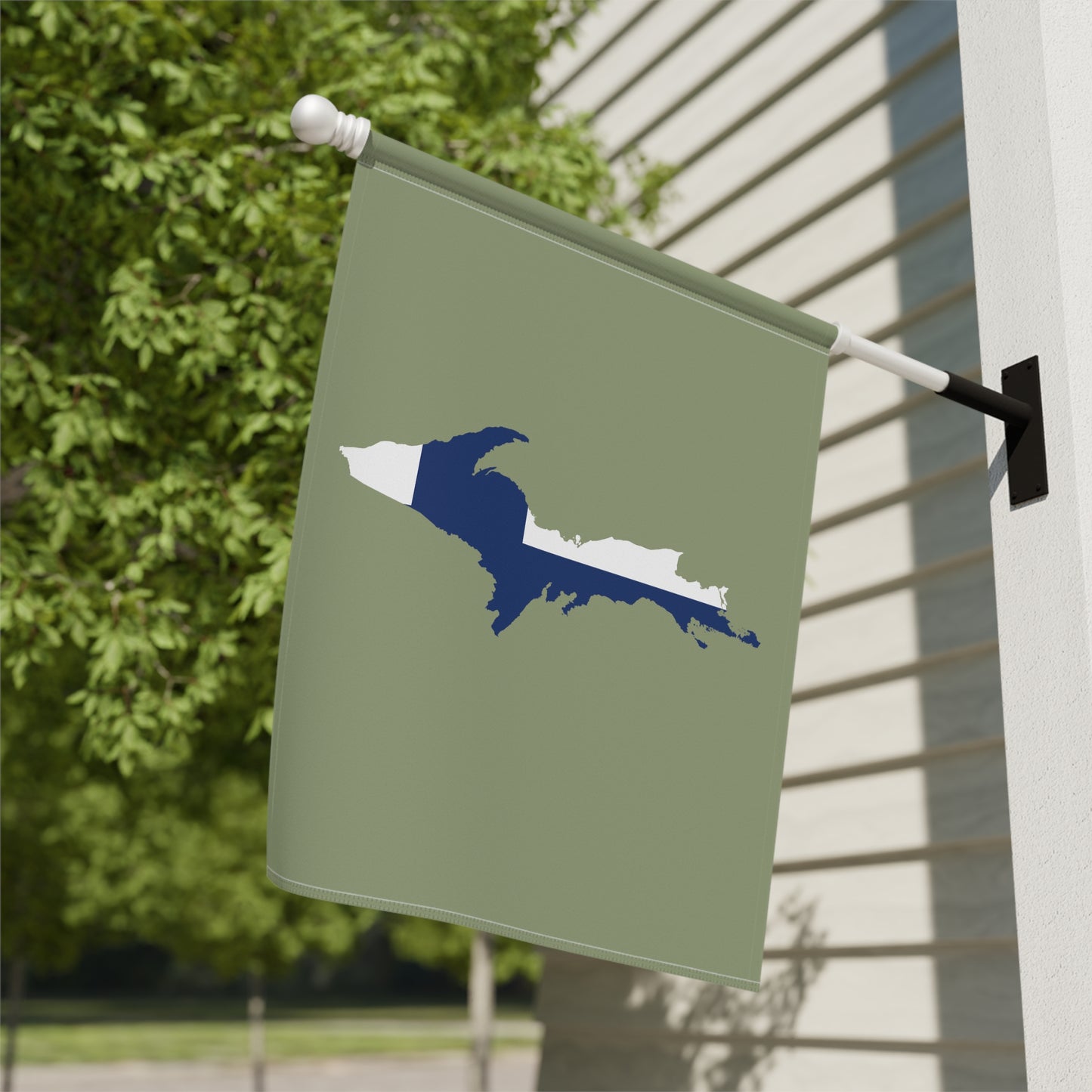 Michigan Upper Peninsula Home & Garden Flag (w/ UP Finland Flag) | Beachgrass Green