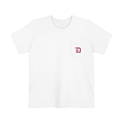 Detroit 'Old English D' Pocket T-Shirt (Ruby Red) | Unisex Standard