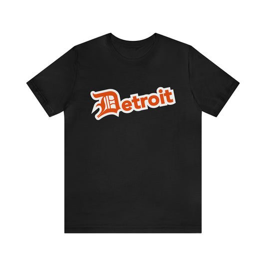 'Detroit' T-Shirt (Maple Leaf Orange w/ Old English 'D') | Unisex Standard