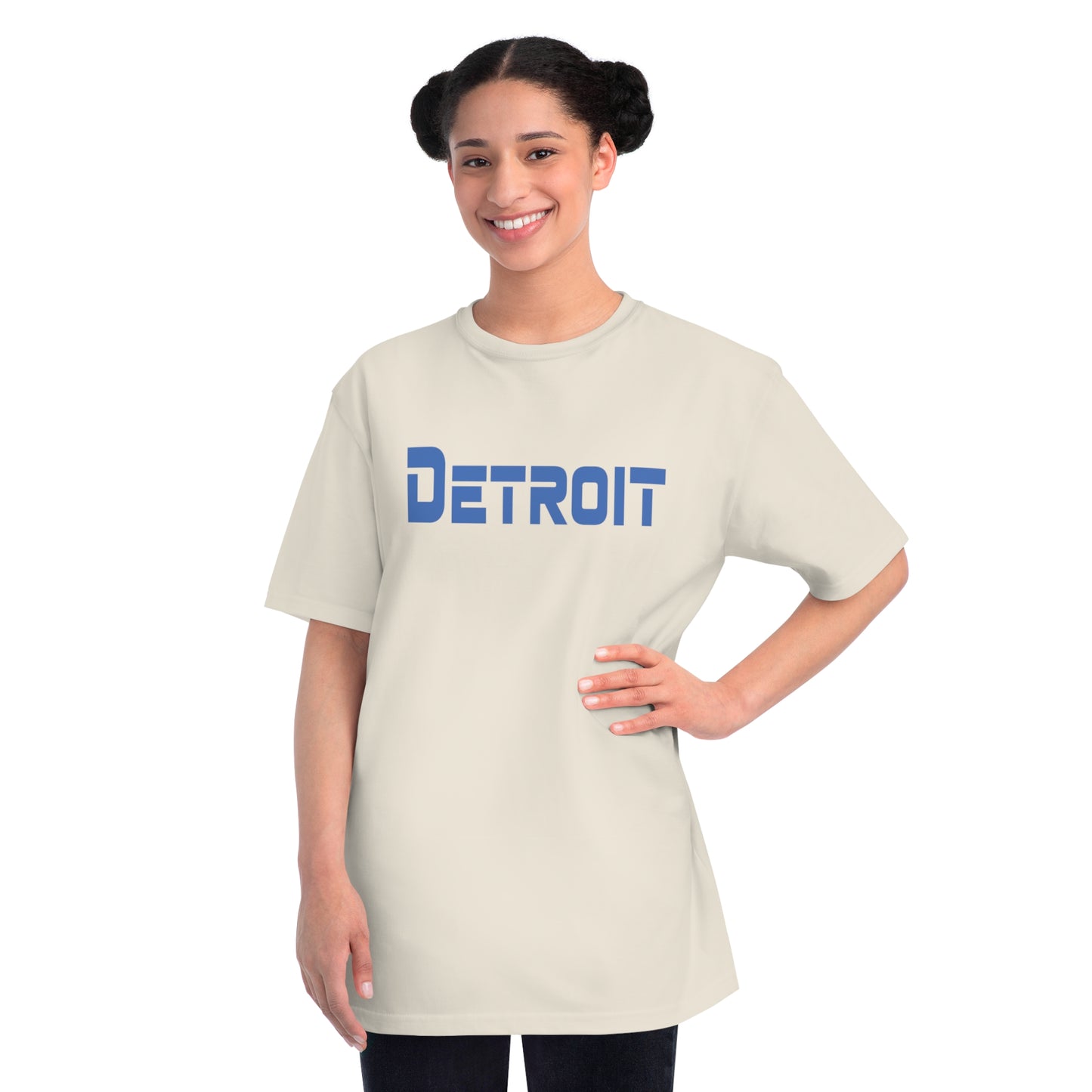 'Detroit' T-Shirt (Azure 1980s Sci-Fi Font) | Organic Unisex