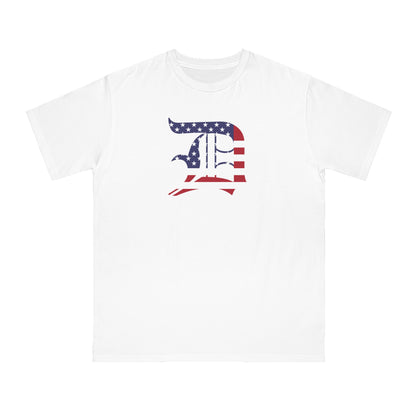 Detroit 'Old English D' T-Shirt (Patriotic Edition) | Unisex Organic