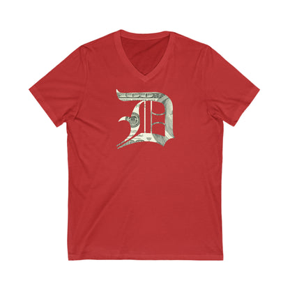 Detroit 'Old English D' T-Shirt (Benjamins Edition) | Unisex V-Neck