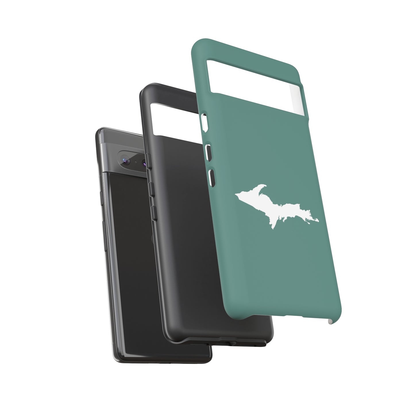 Michigan Upper Peninsula Tough Phone Case (Copper Green w/ UP Outline) | Samsung & Pixel Android