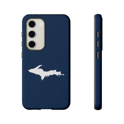 Michigan Upper Peninsula Tough Phone Case (Navy w/ White UP Outline) | Samsung & Pixel Android