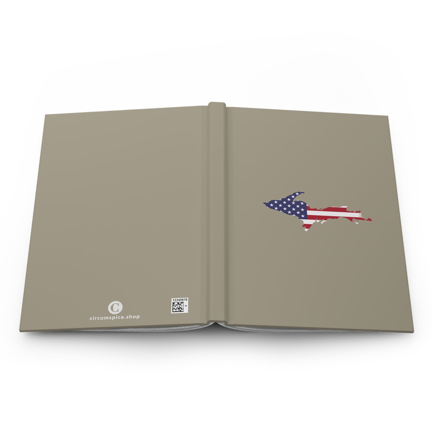 Michigan Upper Peninsula Hardcover Journal (w/ UP USA Flag) | Ruled - Petoskey Stone Beige