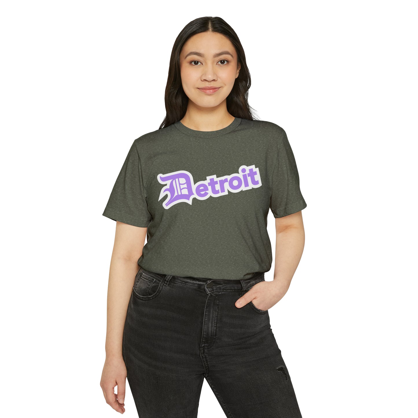 Detroit' T-Shirt (Lavender Old English 'D') | Unisex Recycled Organic