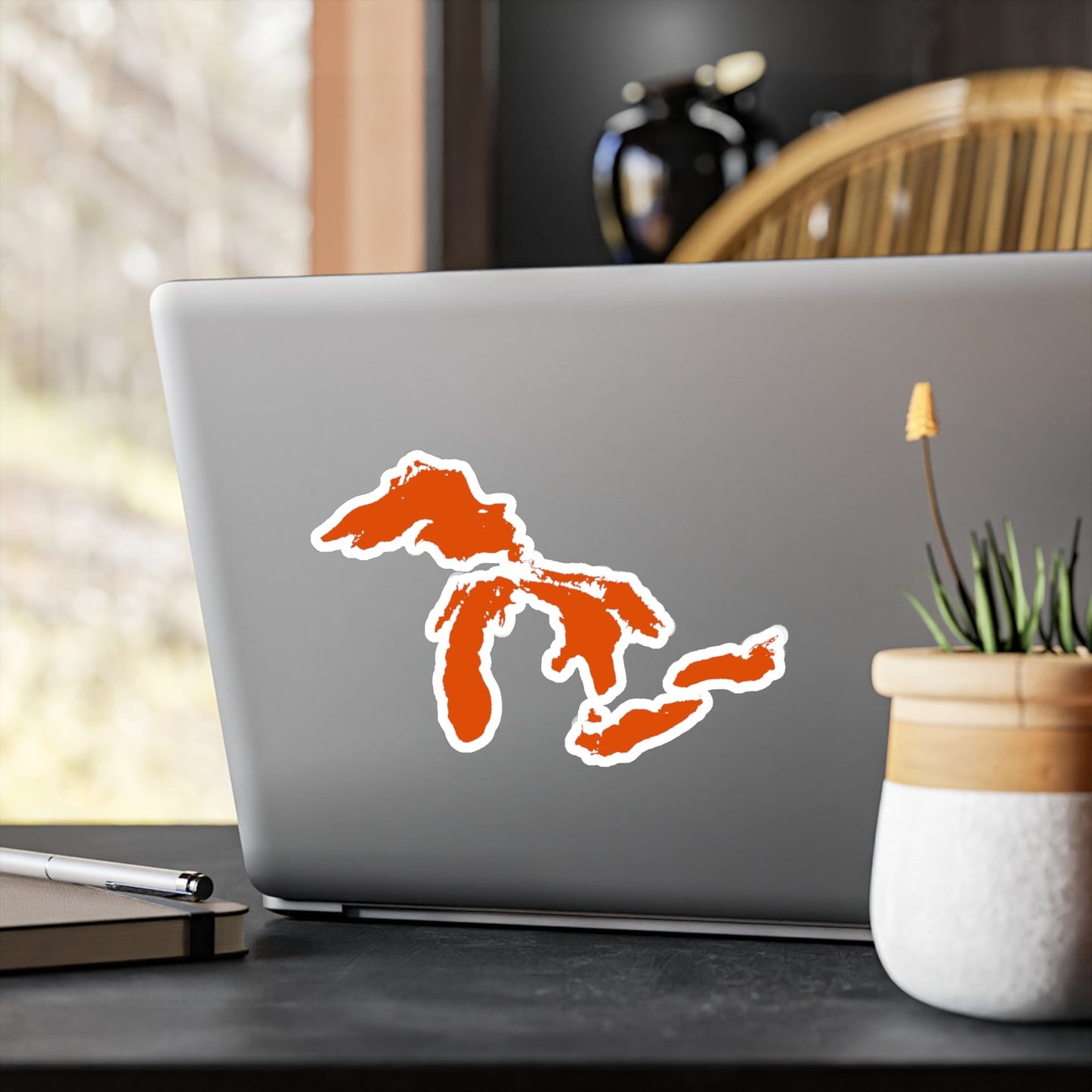 Great Lakes Kiss-Cut Windshield Decal | Maple Leaf Orange