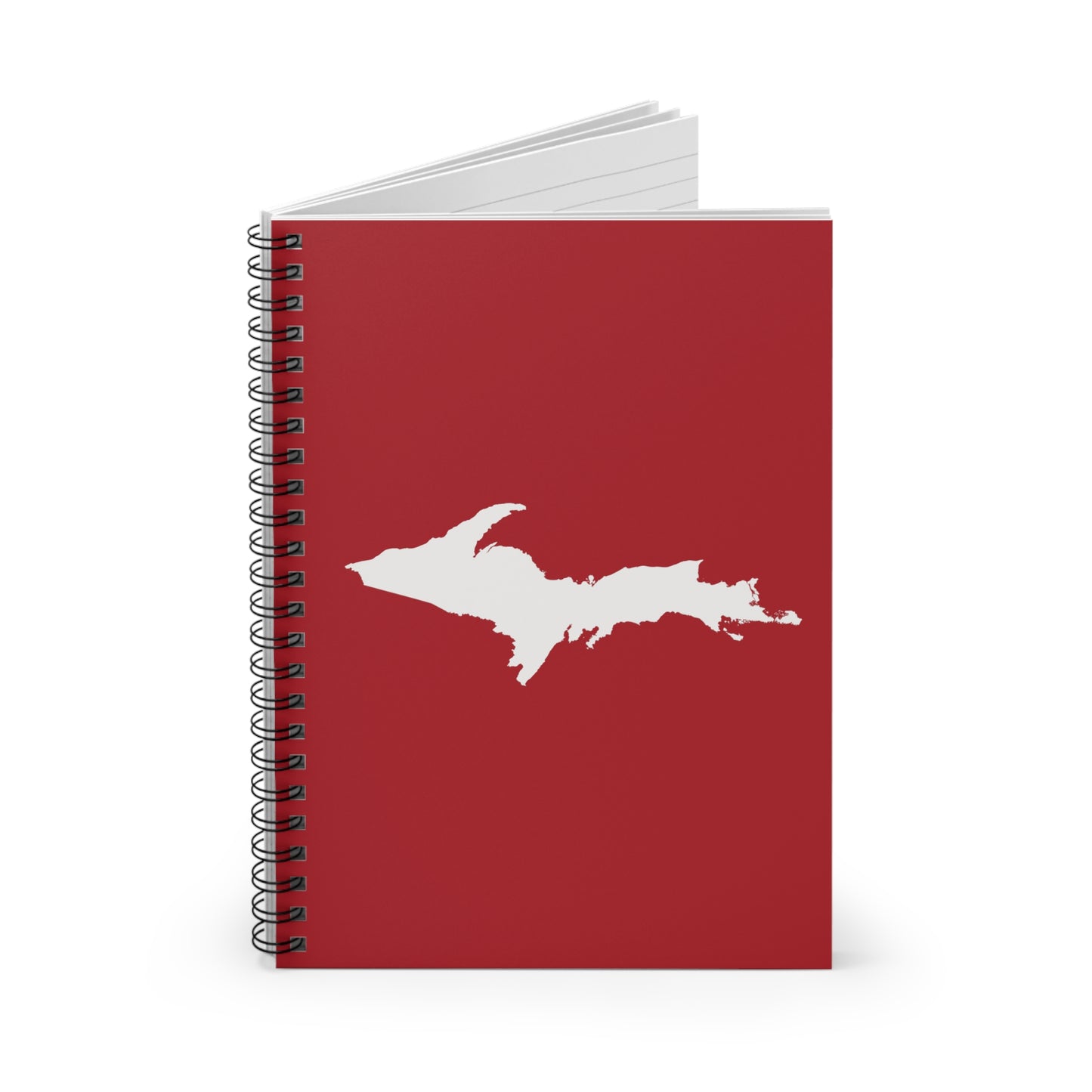 Michigan Upper Peninsula Spiral Notebook (w/ UP Outline) | Thimbleberry Red