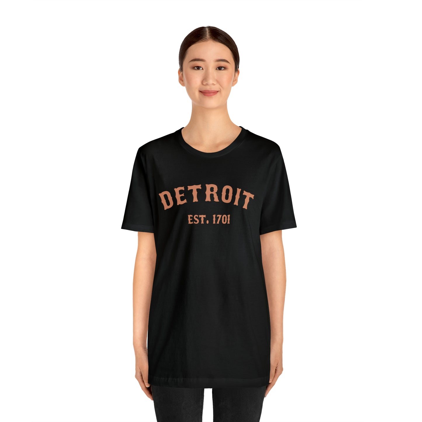 'Detroit EST. 1701' T-Shirt (Copper Ballpark Font) | Unisex Standard