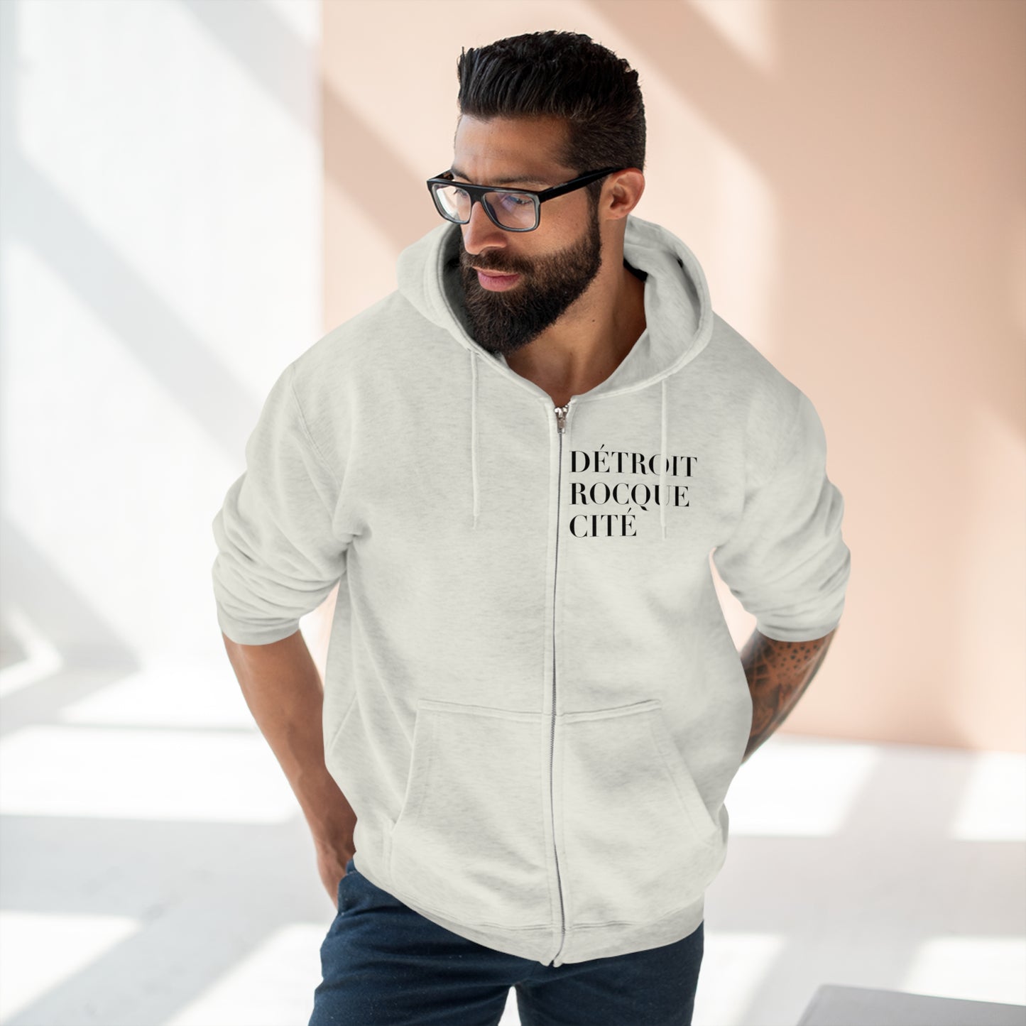 'Détroit Rocque Cité' Full-Zip Hoodie (Right Chest)