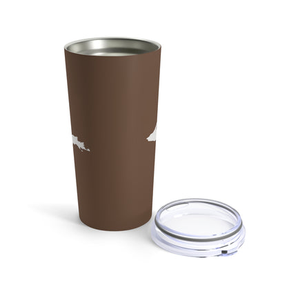 Michigan Upper Peninsula Tumbler (w/ UP Outline) | Coffee Color - 20oz