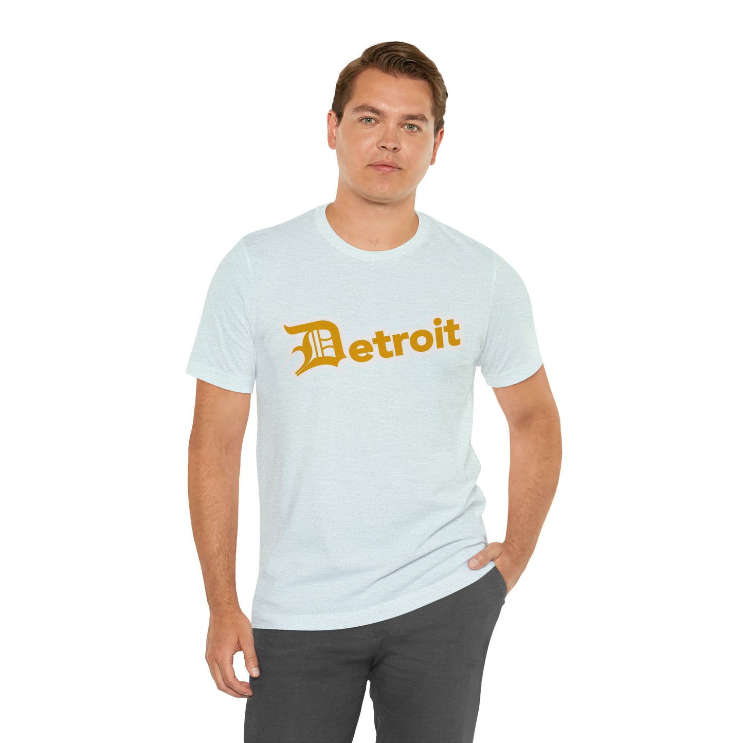 'Detroit' T-Shirt (Gold w/ Old English 'D') | Unisex Standard