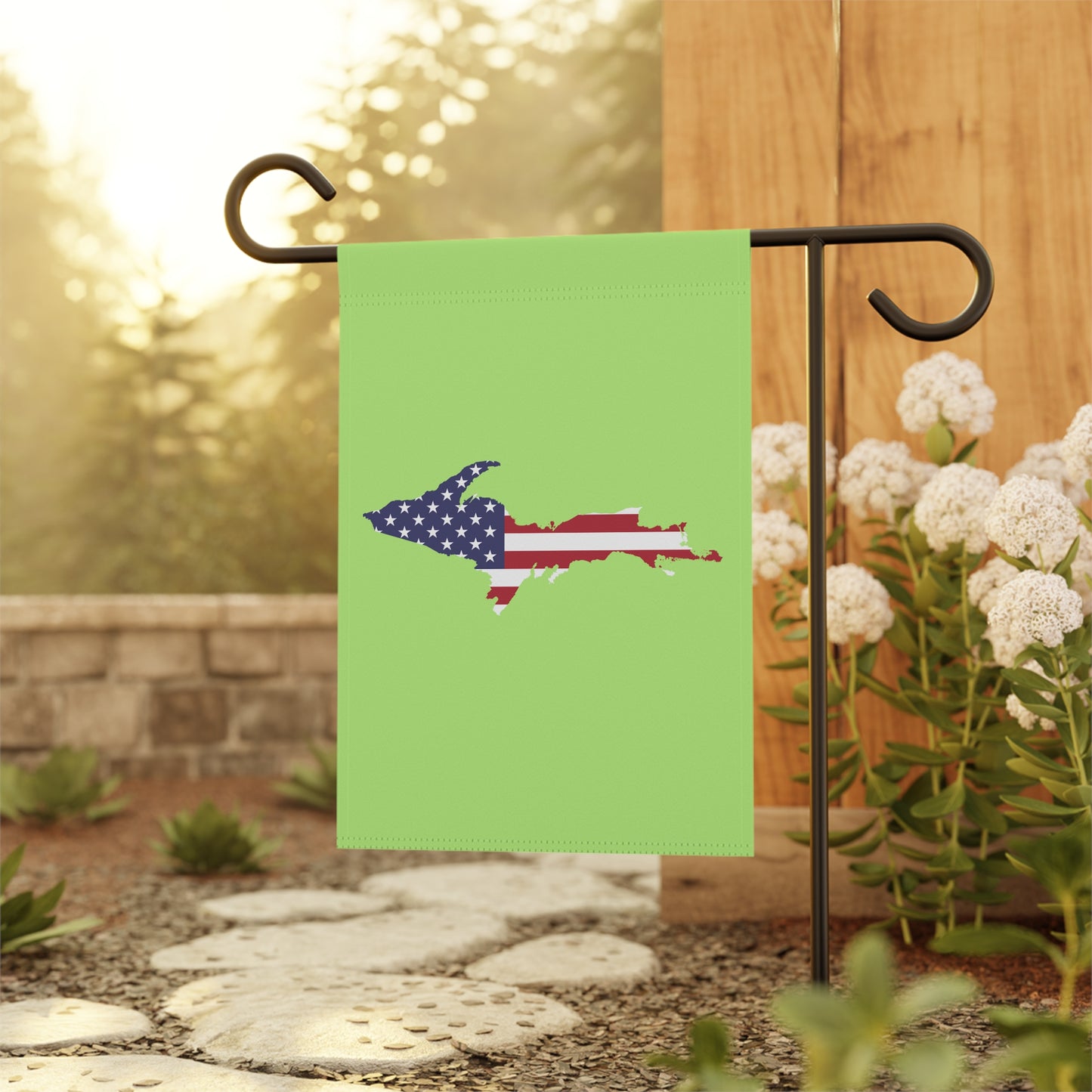 Michigan Upper Peninsula Home & Garden Flag (w/ UP USA Flag) | Flash Green